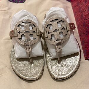 Tory Burch Gold Metallic Miller Sandals